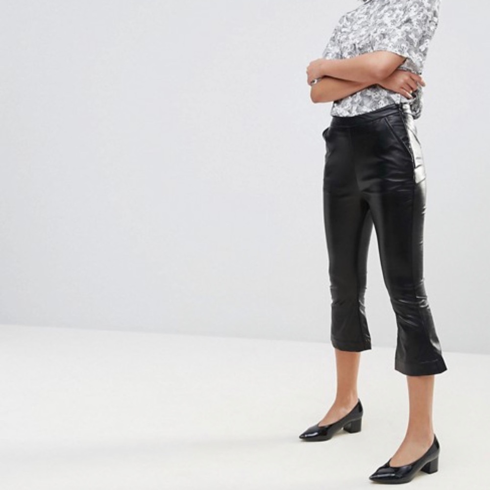 Faux Leather Crop Pants